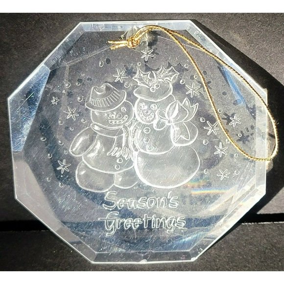 Duncan Hines Clear Acrylic Snowman CHRISTMAS ORNAMENT promotional advertising - Picture 1 of 5